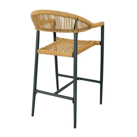 MADISON Bar Stool Alu Anthracite/Rope Wicker Natural