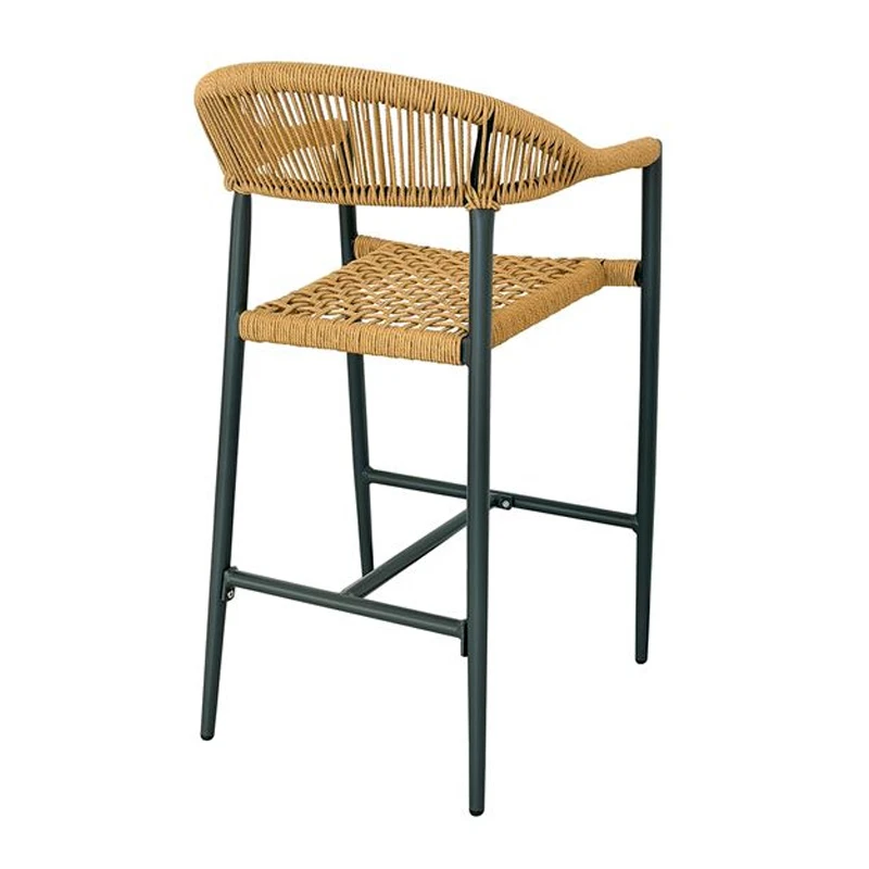 MADISON Bar Stool Alu Anthracite/Rope Wicker Natural