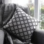 Bono Megapap cotton sofa pillow with zipper in white/black color 50x50xcm.