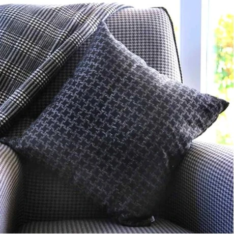 Bono Megapap cotton sofa pillow with zipper in black color 50x50xcm.