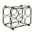 BLACK METAL WINE RACK FOR 6 BOTTLES 33,5X5Χ19X27CM