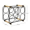 BLACK METAL WINE RACK FOR 6 BOTTLES 33,5X5Χ19X27CM