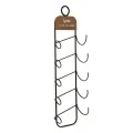 BLACK METAL WALL WINE RACK FOR 5 BOTTLES 19,5X12X71CM