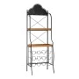 DECO BLACK METALLIC SHELF BAR WITH WOODEN SHELVES 59Χ37Χ173CM