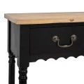 BLACK WOODEN CONSOLE TABLE WITH WOODEN TOP 120X33X82CM