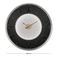 PLASTIC WALL CLOCK IN BLACK SILVER COLOR WITH LIGHT D40X4,5CM