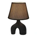 BLACK CERAMIC LAMP  WITH HAT 38.5CM