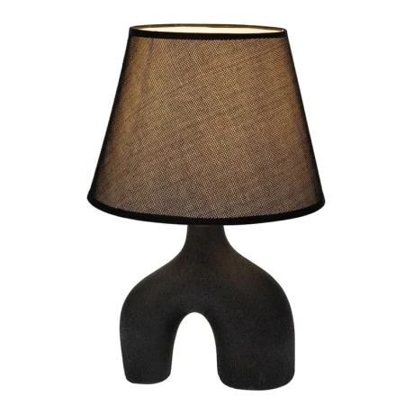 BLACK CERAMIC LAMP  WITH HAT 38.5CM