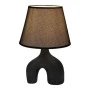 BLACK CERAMIC LAMP  WITH HAT 38.5CM