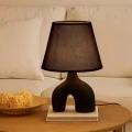 BLACK CERAMIC LAMP  WITH HAT 38.5CM