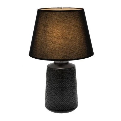 BLACK CERAMIC LAMP WITH BLACK HAT 60CM