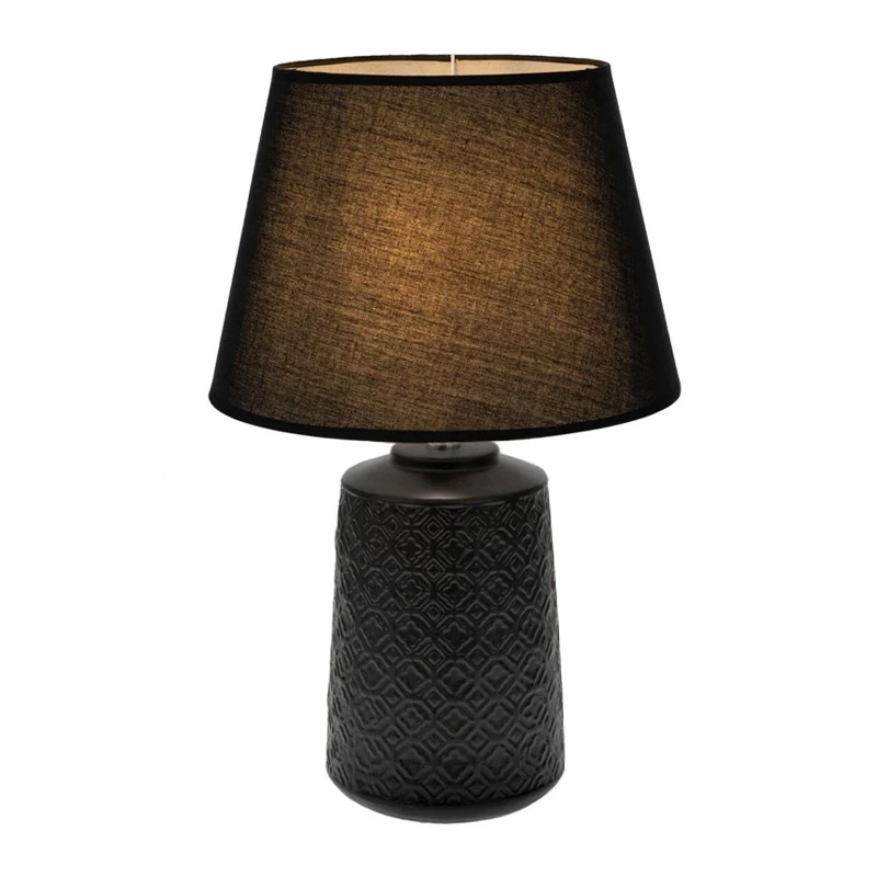 BLACK CERAMIC LAMP WITH BLACK HAT 60CM