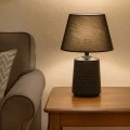 BLACK CERAMIC LAMP WITH BLACK HAT 60CM