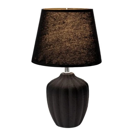 BLACK CERAMIC LAMP WITH BLACK HAT D20X31,5CM