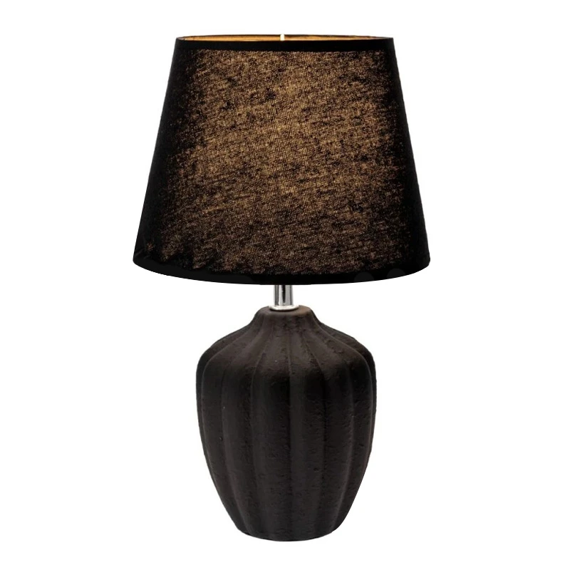 BLACK CERAMIC LAMP WITH BLACK HAT D20X31,5CM