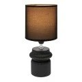 BLACK CERAMIC STRIPED LAMP WITH BLACK HAT D13X26.5CM