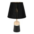 BLACK METAL LAMP WITH GOLD DETAILS AND EXTRA LIGHTING AT THE BASE 37.5CM