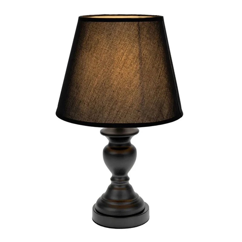 BLACK METAL LAMP WITH BLACK HAT 41CM