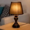 BLACK METAL LAMP WITH BLACK HAT 41CM