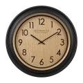 PLASTIC WALL CLOCK IN BLACK BEIGE COLOR D75X6CM