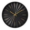 PLASTIC WALL CLOCK IN BLACK COLOR WITH GOLD DETAILS D30,5X4CM
