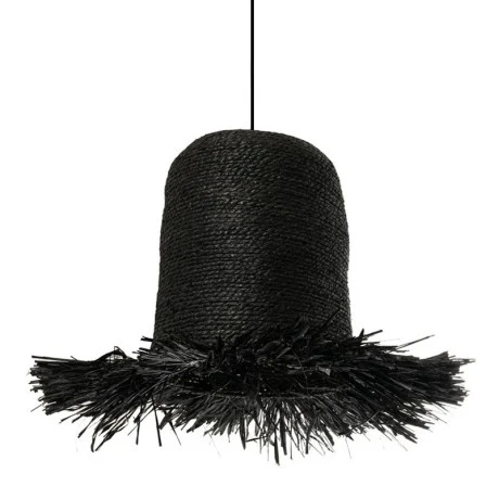 DECO BLACK SEAGRASSANDRAFFIA WEAVED CEILING LIGHT D40x47CM