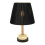 BLACK WOODEN LAMP WITH BALCK HAT AND GLASS AT THE MIDDLE WITH EXTRA LIGHTING 38CM