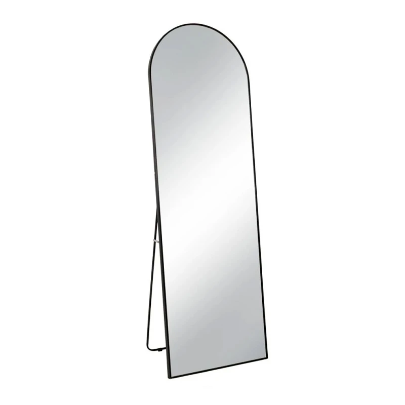 BLACK METAL FLOOR MIRROR WITH TOUCH SCREEN LED LIGHT D60X180CM