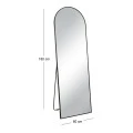 BLACK METAL FLOOR MIRROR WITH TOUCH SCREEN LED LIGHT D60X180CM