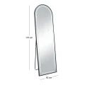 BLACK METAL FLOOR MIRROR WITH TOUCH SCREEN LED LIGHT D50X170