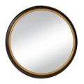 BLACK METAL ROUND WALL MIRROR D62CM