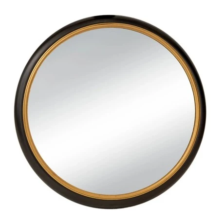 BLACK METAL ROUND WALL MIRROR D62CM