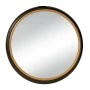 BLACK METAL ROUND WALL MIRROR D62CM