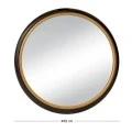 BLACK METAL ROUND WALL MIRROR D62CM