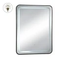 BLACK RECTANGLE MIRROR WITH TOUCH SCREEN LED LIGHT  D60X80CM