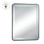 BLACK RECTANGLE MIRROR WITH TOUCH SCREEN LED LIGHT  D60X80CM