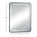 BLACK RECTANGLE MIRROR WITH TOUCH SCREEN LED LIGHT  D60X80CM