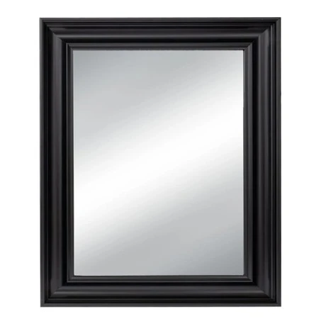 BLACK PLASTIC RECTANGLE MIRROR ( WOOD EFFECT) 60X80CM