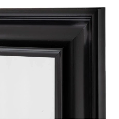 BLACK PLASTIC RECTANGLE MIRROR ( WOOD EFFECT) 60X80CM