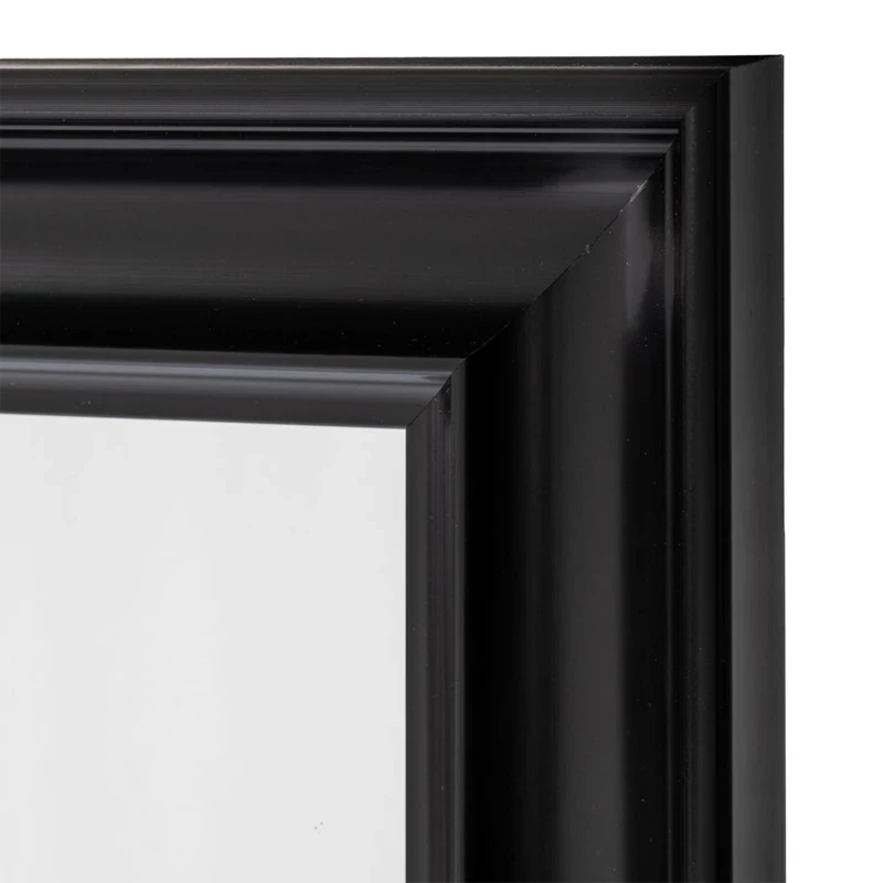 BLACK PLASTIC RECTANGLE MIRROR ( WOOD EFFECT) 60X80CM