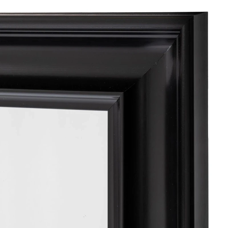 BLACK PLASTIC SQUARE MIRROR (WOOD EFFECTD) 60X60CM