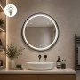 BLACK CIRCLE MIRROR TOUCH SCREEN LED LIGHT D70CM
