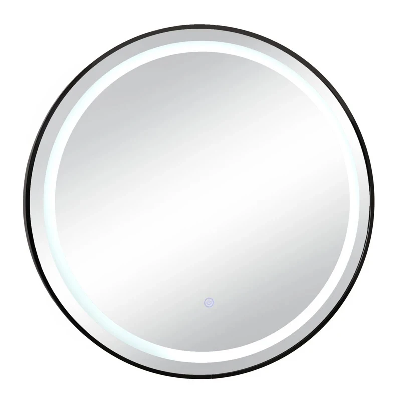 BLACK CIRCLE MIRROR TOUCH SCREEN LED LIGHT D70CM
