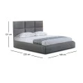 MAXIM Bed (for Mattress 180x200cm) Dark Grey Fabric
