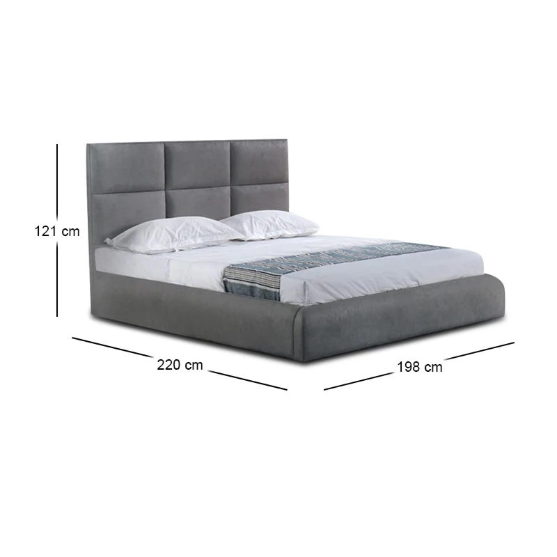 MAXIM Bed (for Mattress 180x200cm) Dark Grey Fabric