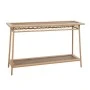METALLIC CREM CONSOLE W WOODEN SURFACE 120x35x75CM