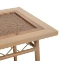 METALLIC CREM CONSOLE W WOODEN SURFACE 120x35x75CM
