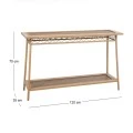 METALLIC CREM CONSOLE W WOODEN SURFACE 120x35x75CM