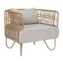 CREAM METAL ARMCHAIR WITH WHITE PILLOWS 76Χ66Χ65CM