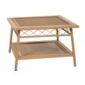 METALLIC-WOODEN CREM TABLE 60x60x40CM